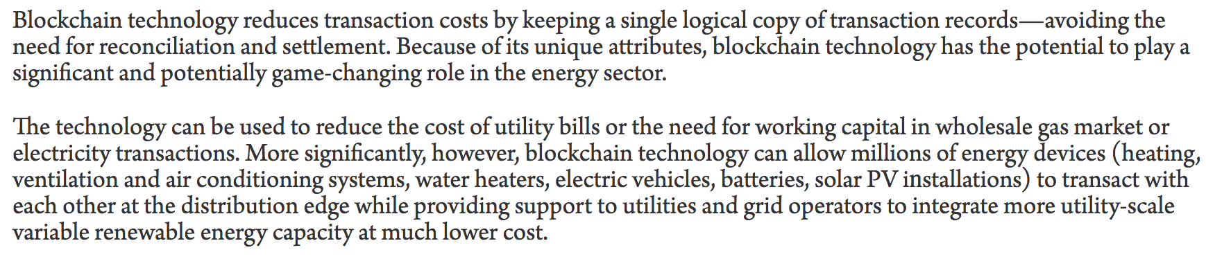 Text explaining how blockchain will reduce costs